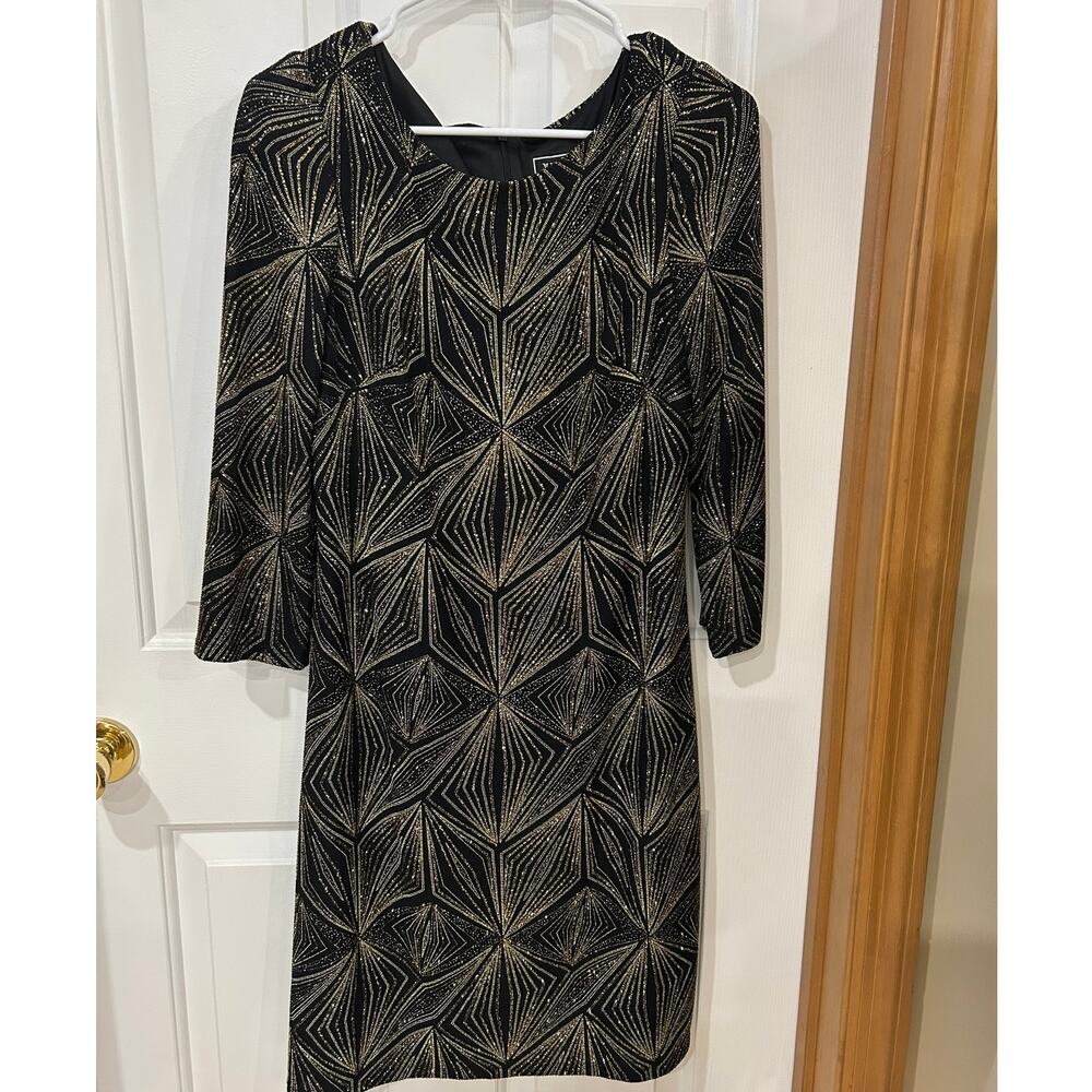 JH Evenings black with gold glitter dress cocktail evening